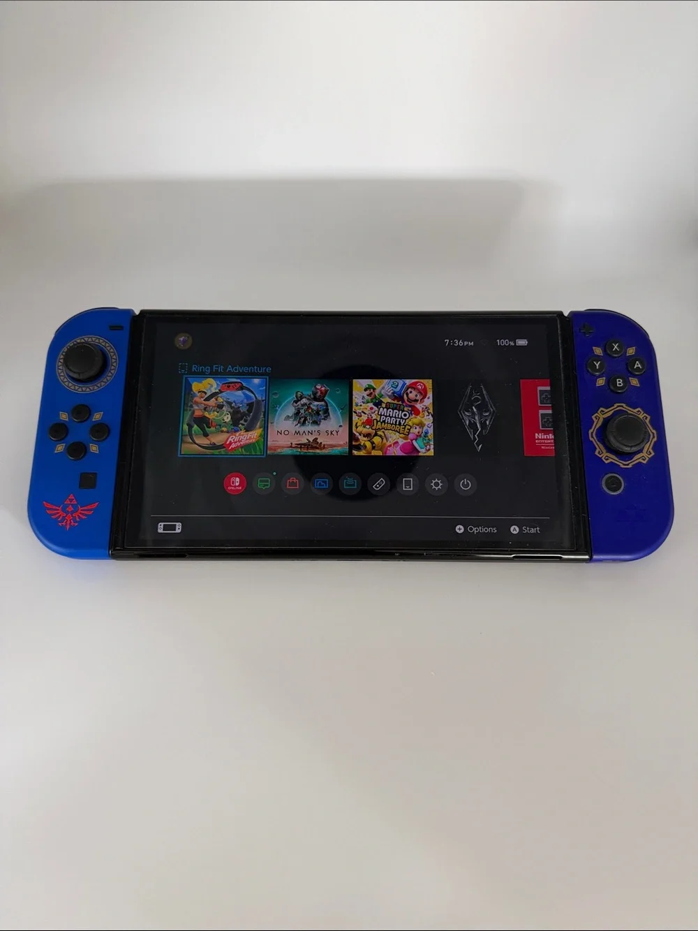 Nintendo Switch Bundle with Blue Zelda-Themed Joy-Cons